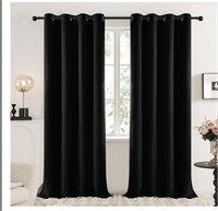 Deconovo Blackout Curtains 2 Panels, Black