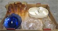 Vintage Amber Tumblers & Misc China & Glass