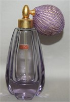 Vtg Amethyst Glass Austria Perfume Bottle/Atomizer
