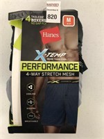 4 PCS HANES MEN'S TAGLESS BOXERS SIZE MEDIUM