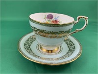 Paragon Pale Blue and Gilt Floral Teacup and