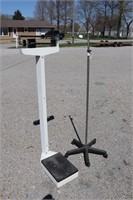 Detecto Weigh Beam 350# Scale & IV Stand