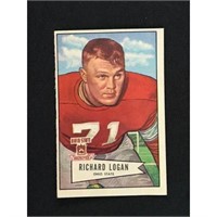 1952 Bowman Large Football Card Richard Logan Nm