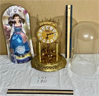 belle figurine and clock