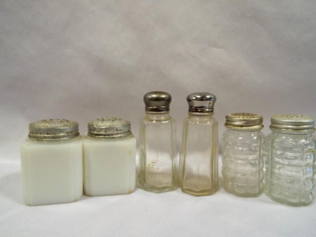 Tipp City USA Milk Glass Salt & Pepper Shakers &