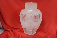A Desna Heavy Semi Nude Frost Glass Vase