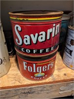 Lot of 2 Antique Coffee Tins