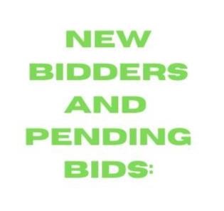 NEW BIDDERS & PENDING BIDS