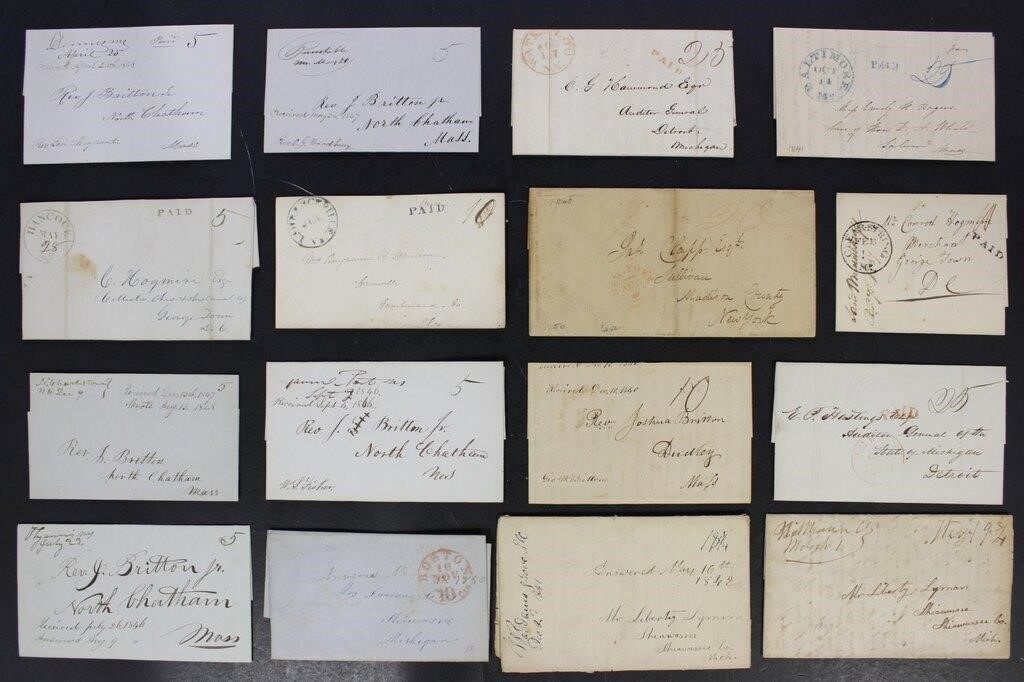 US Stampless Covers 50 different, mostly manuscrip