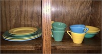 Faux Fiesta Ware Yellow, Green, Blue