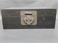 Lockable Painted Chest w/ Silver Metal Hardware