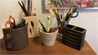 5 Desk Holders With Contents