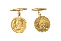 PAIR OF PERSIAN QAJAR GOLD COIN CUFFLINKS, 8.4g