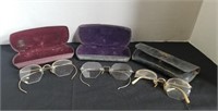 Lot of 3 Vintage Eyeglasses