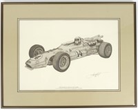 1967 A. J. Foyt Signed Print - Indy 500 Race Car