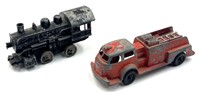 Hubley #402 Fire Truck Pressed Steel & Die-Cast