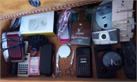 F - CAMERA, HAIR CLIPS, CLOCK/TIMER, CALCULATOR