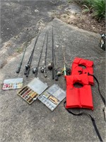 Fishing Lot- Rods/ Reels/lures/ and life jackets