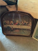 The Last Supper framed pic & needlepoint