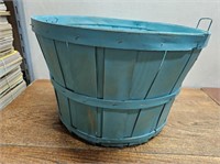 Teal Colored PAINTED Bushel Basket@18inAx11.75inH