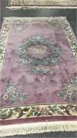 HAND WOVEN CHINESE FLORAL WOOL RUG 67"x102"