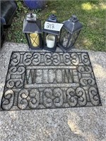 LANTERNS & METAL WELCOME MAT