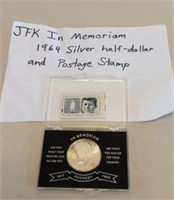 JFK In Memoriam 1964 Silver Half Dollar And