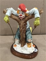 Vintage Skiing Clown Figurine