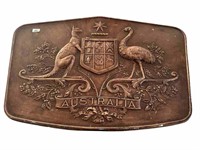 AUSTRALIAN COAT OF ARMS ON A PLASTER SHIELD