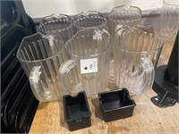 6 Heavy Plastic pitchers & 2 Sweetener dispensers