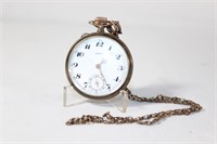 Antique Astra Working Pocket Watch w/chain