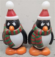 2 Penguin Christmas Blow Molds