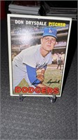 1967 Topps Baseball Cards Don Drysdale Dodgers