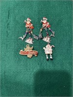 Santa clip earrings, Angel