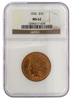 1932 MS62 Indian Head $10.00 Gold Eagle