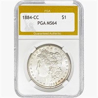 1884-CC Morgan Silver Dollar PGA MS64