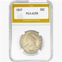 1837 Capped Bust Half Dollar PGA AU58