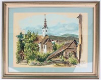 James Seeman 1956 Austria Watercolor Painting