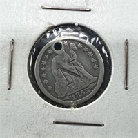 1853 Liberty Seated Dime, Var 3 – Arrows at Date (