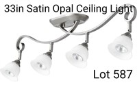 Quorum Rail Light Ceiling Light in Satin Opal