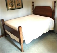 Sam Smoot Walnut Full-Sized Bed w/ bedding