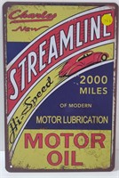 Streamline Motor Oil Tin Sign