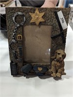 Police picture frame sheriff cop dog badge