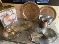 Pottery, Silver Tray and Serving tray loy