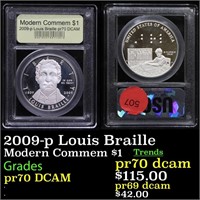 Proof 2009-p Louis Braille Modern Commem Dollar $1