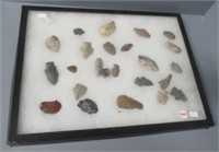 Display case with arrow heads. Case Measures: 12"