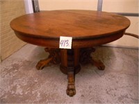 48" Round Oak Table w/ Claw Feet