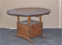 American Country Pine/Maple Round Hutch Table