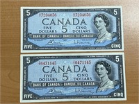 1954 Cdn $5 Bill