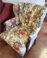 FLORAL WING BACK ARMCHAIR